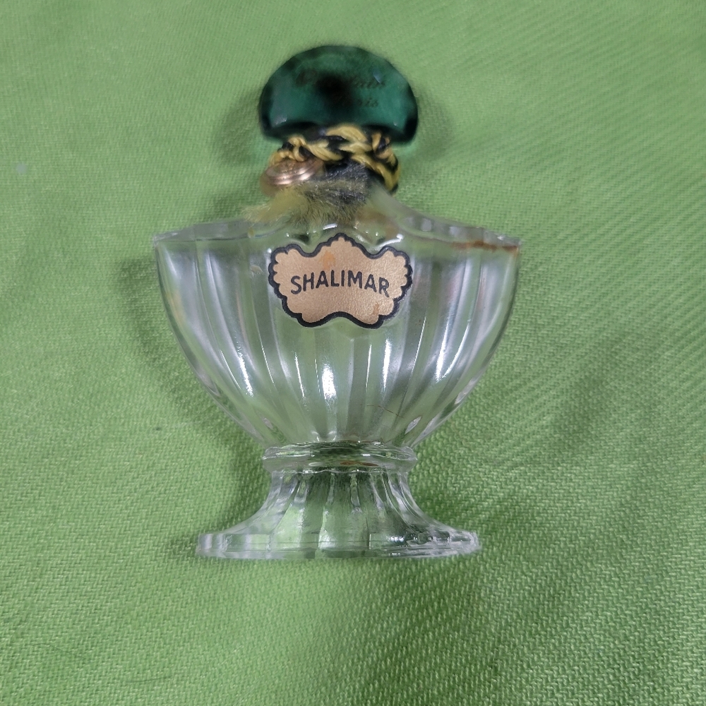 Vintage Empty Shalimar Perfume Glass Bottle